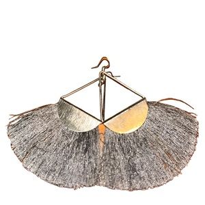 Silver tassel earring